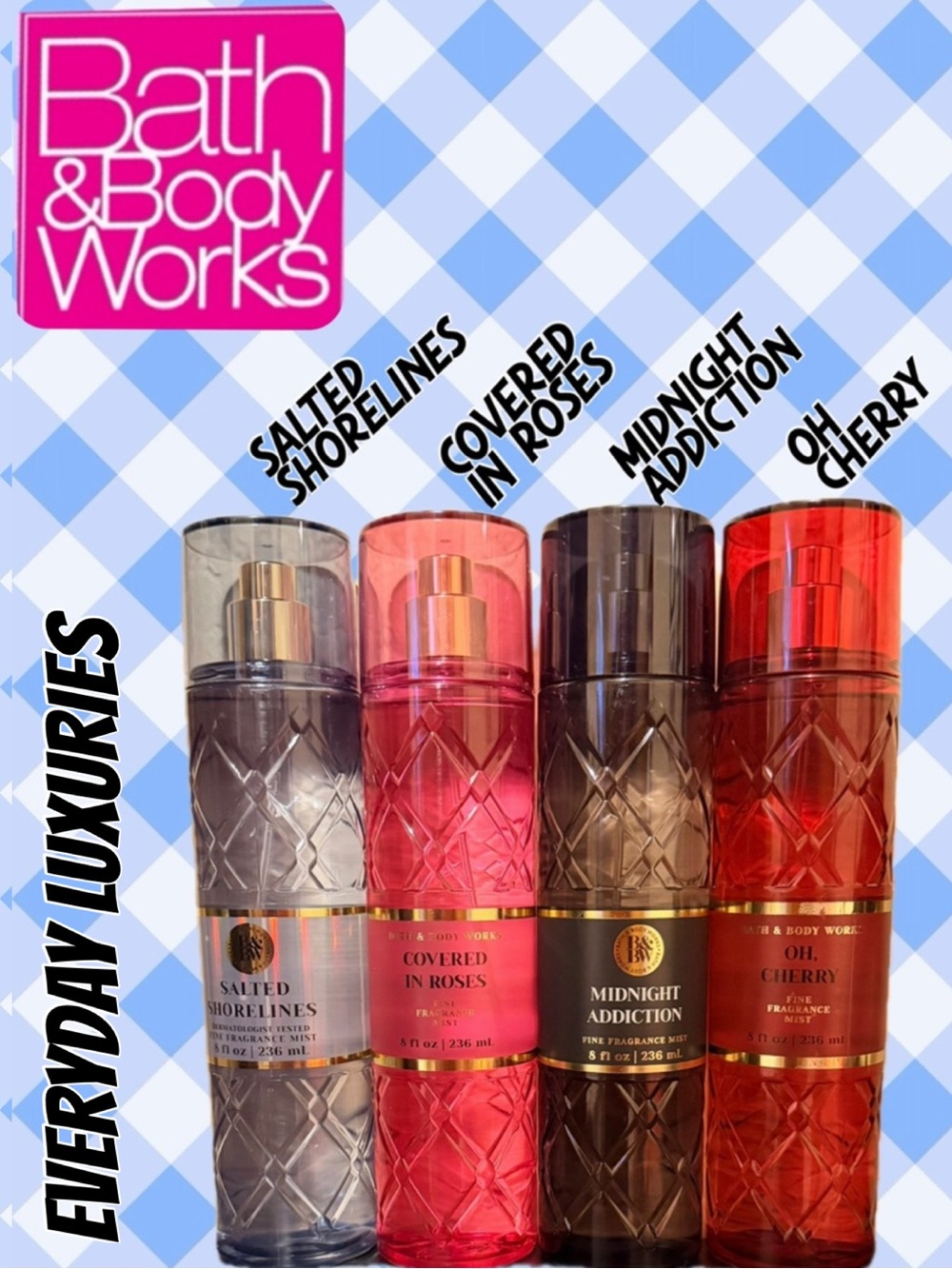 BATH & BODY WORKS 4pc Fragrance Mist Bundle